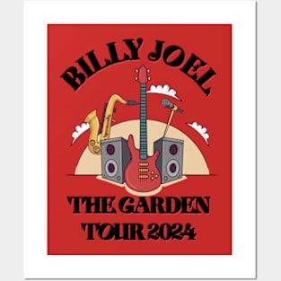 Billy Joel The Garden Tour 2024 T shirt Black Posters and Art